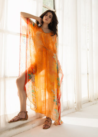 Orange vaani kaftan