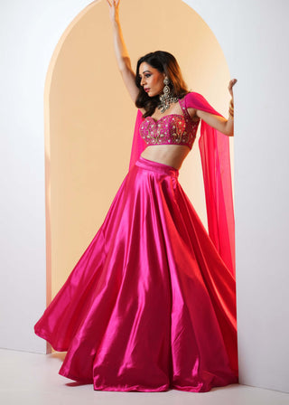 Meera hot pink lehenga set