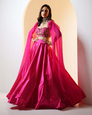 Meera hot pink lehenga set