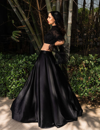 Maheem black lehenga set