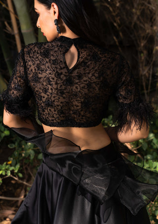 Maheem black lehenga set