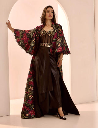 Zor black jacket and gown set