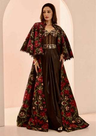 Zor black jacket and gown set