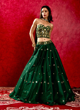 Aarzu emerald green lehenga set