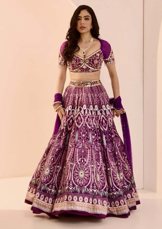 Sitara purple embroidered lehenga set