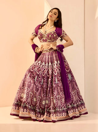 Sitara purple embroidered lehenga set