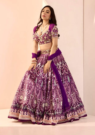 Sitara purple embroidered lehenga set