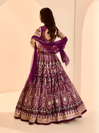 Sitara purple embroidered lehenga set