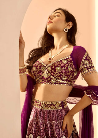 Sitara purple embroidered lehenga set