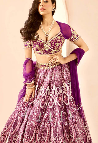 Sitara purple embroidered lehenga set