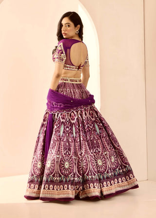 Sitara purple embroidered lehenga set