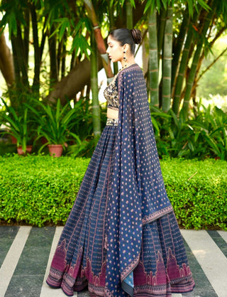 Jahaan dark blue lehenga set