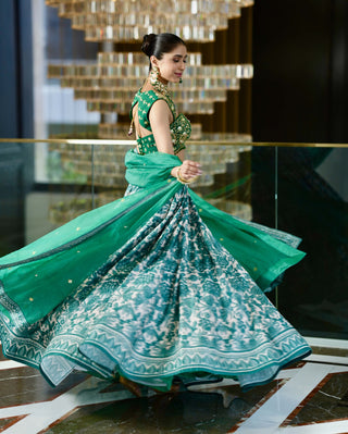 Alvira green lehenga set