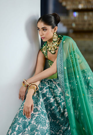 Alvira green lehenga set