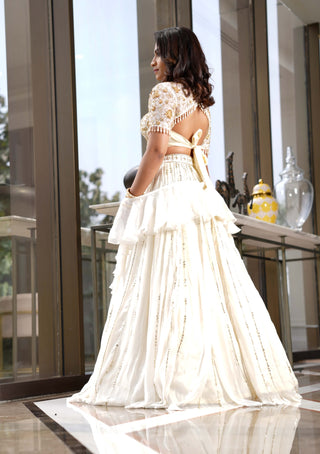 Maheem white lehenga set