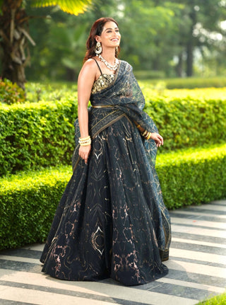 Meesha black lehenga set