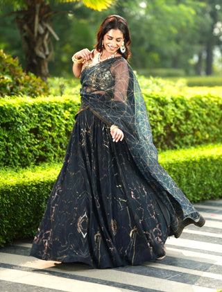 Meesha black lehenga set