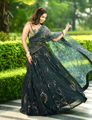 Meesha black lehenga set