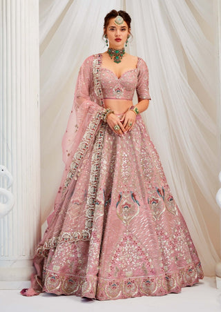 Brick red bridal lehenga choli set