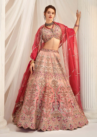 Dark rosegold bridal lehenga choli set