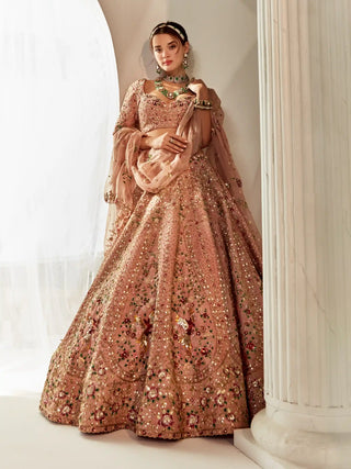 Old rosegold bridal lehenga choli set