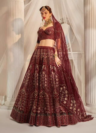 Dark wine lehenga choli set