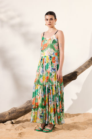 Multicolor eden cami tiered maxi dress