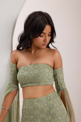 Lenore mint green mermaid lehenga set