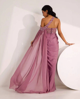 Ivelle corset saree gown and shoulder drape