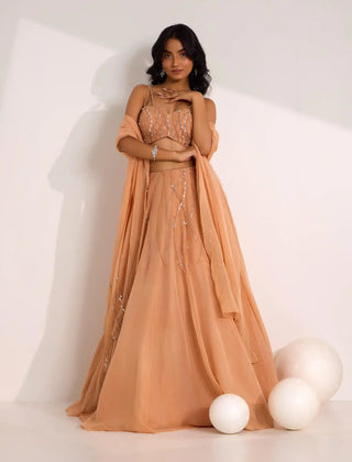 Diora rose gold lehenga set