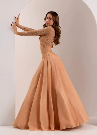 Eira rose gold lehenga set