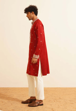 Red kastur kurta and pant