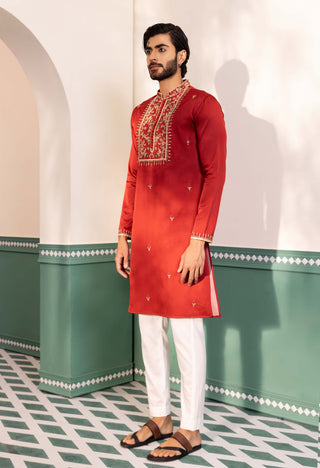 Red noraiz kurta