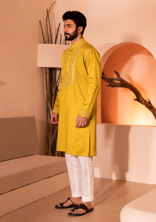 Yellow hasrat kurta