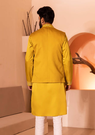 Yellow gulzar waistcoat