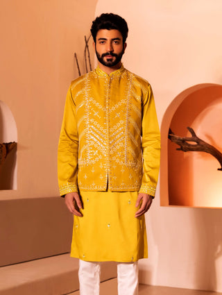 Yellow gulzar waistcoat