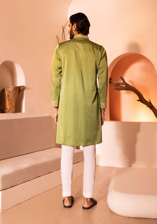 Green raihbar kurta