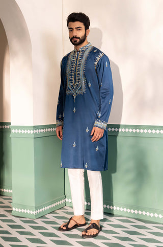 Teal blue arsh kurta