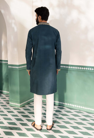 Midnight green mushq kurta