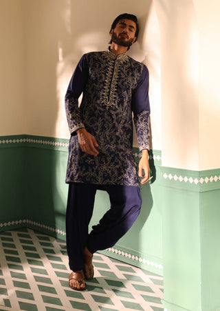 Blue gul kurta