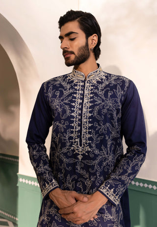 Blue gul kurta