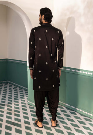 Black shehanshah kurta