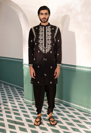 Black shehanshah kurta