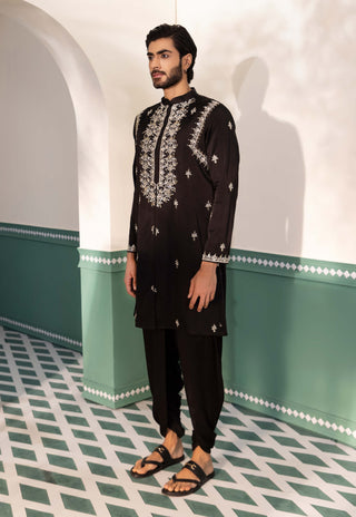 Black shehanshah kurta