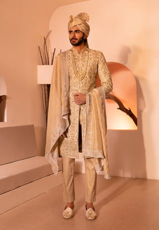 Golden nawab sherwani