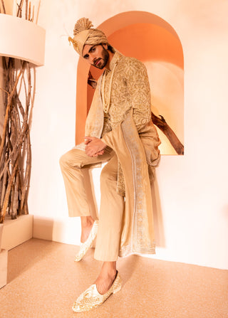 Golden nawab sherwani