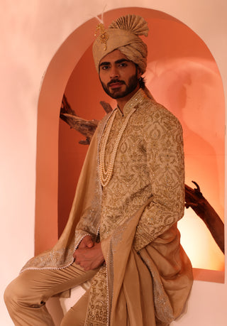 Golden nawab sherwani