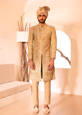 Golden nawab sherwani