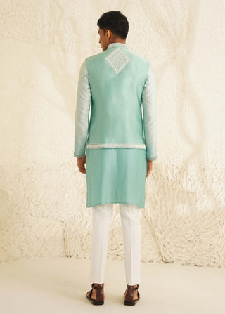 Cyan nilay waistcoat set