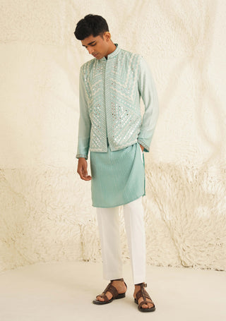 Cyan nilay waistcoat set